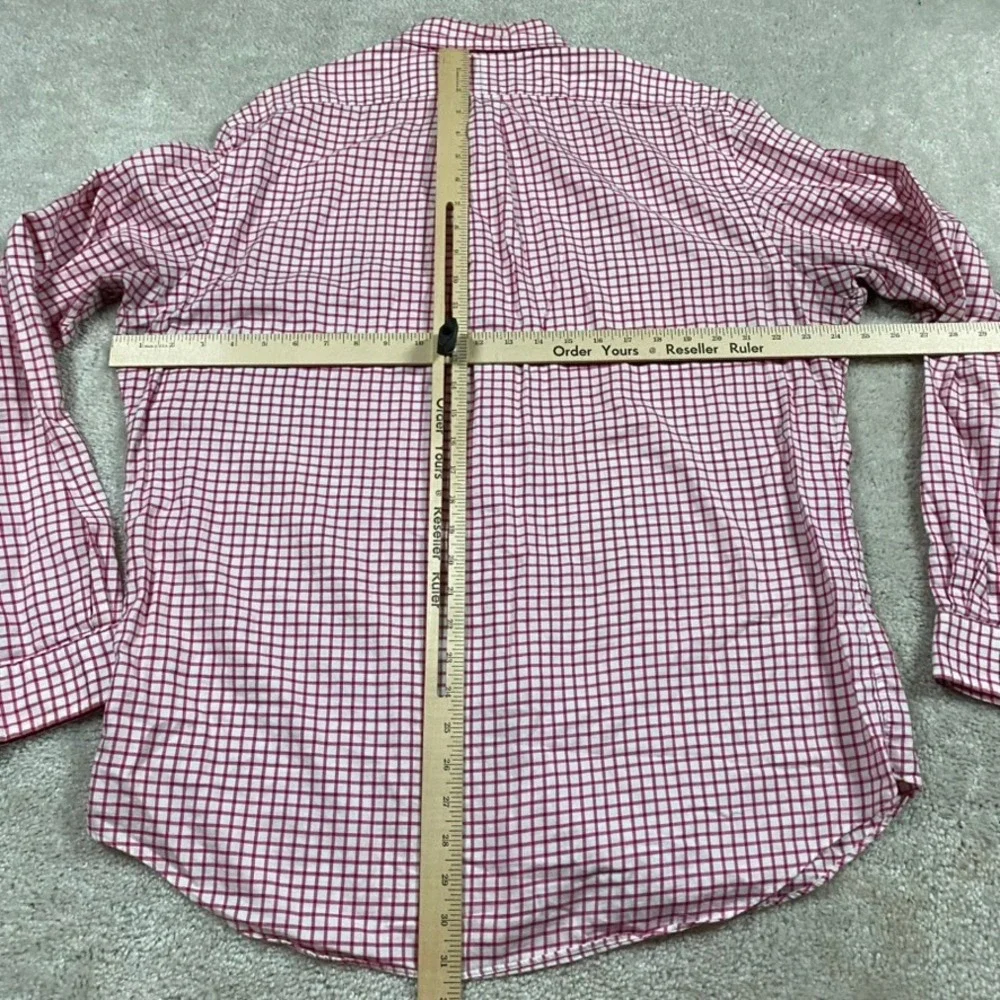 Polo Ralph Lauren Mens XL Slim Fit Red Gingham Check Cotton Button Down Shirt